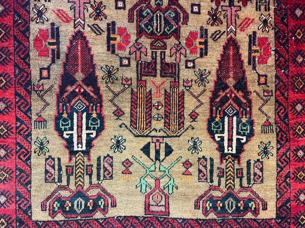 Fine Vintage Wool Baluch Rug 6x4 ft Rugistan
