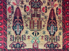 Fine Vintage Wool Baluch Rug 6x4 ft Rugistan