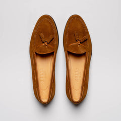 16-583-TAB FRANCO Suede Calfskin Tassel Loafer, Tobacco