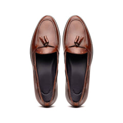 15-586-CGN FRANCO Italian Calfskin Tassel Loafer Cognac