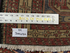 Geometric Meshkin Persian Vintage Runner Rug Handmade Wool Carpet - 4'0"x 10'4" Rugistan