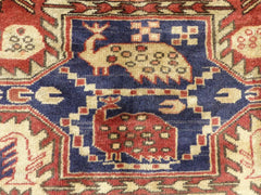 Geometric Meshkin Persian Vintage Runner Rug Handmade Wool Carpet - 4'0"x 10'4" Rugistan