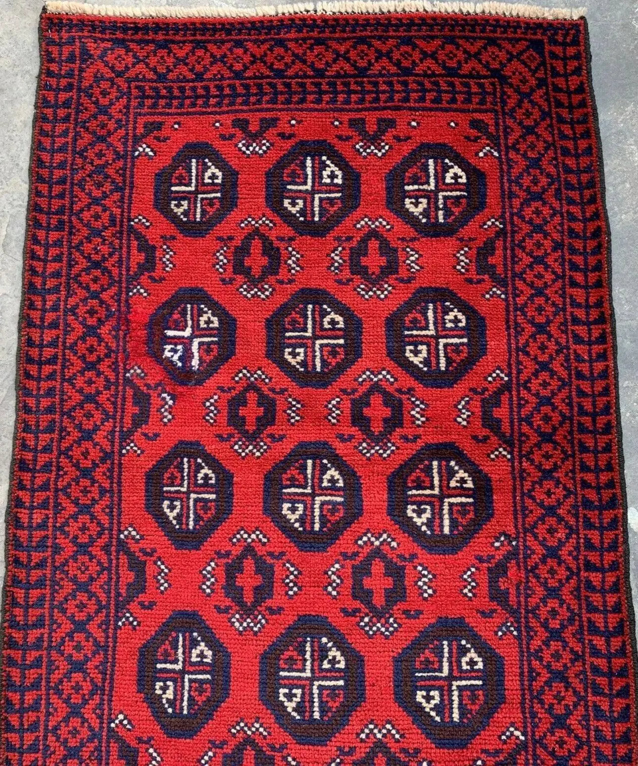 Hand Knotted Afghani Wool Baluch Runner Rug With Rug Pad 2x7 Ft Rugistan