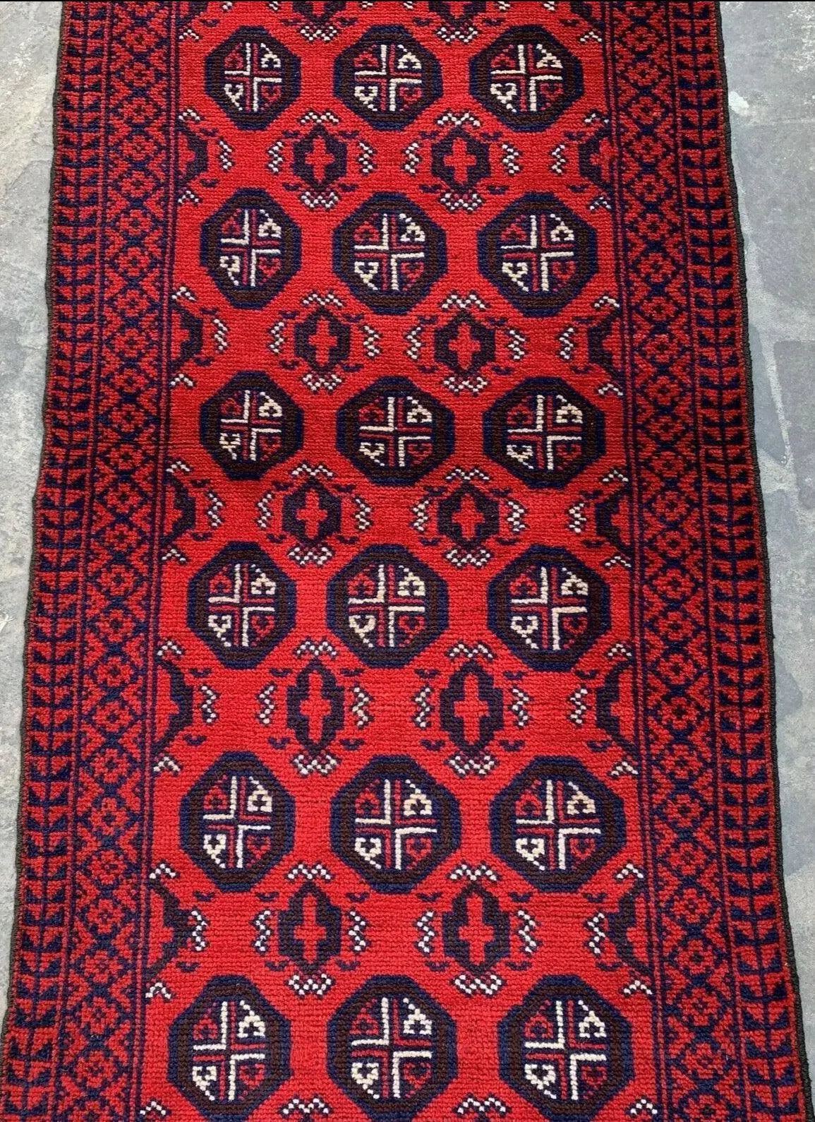 Hand Knotted Afghani Wool Baluch Runner Rug With Rug Pad 2x7 Ft Rugistan