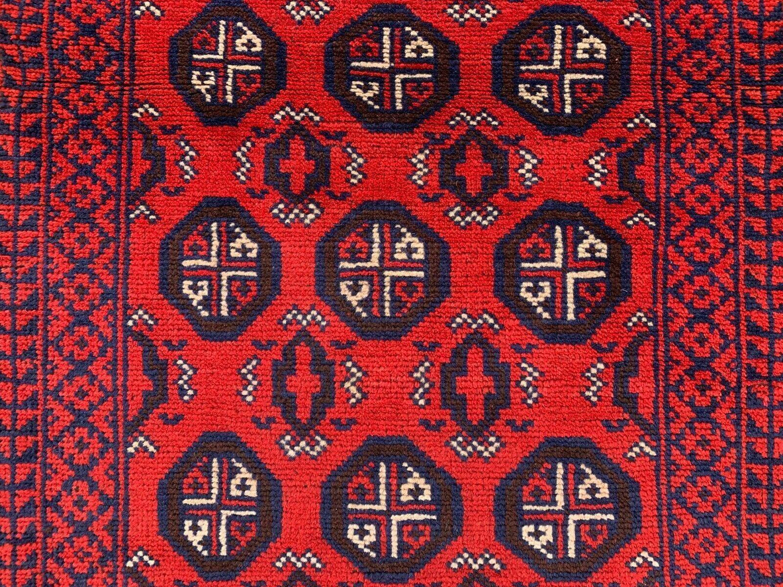 Hand Knotted Afghani Wool Baluch Runner Rug With Rug Pad 2x7 Ft Rugistan