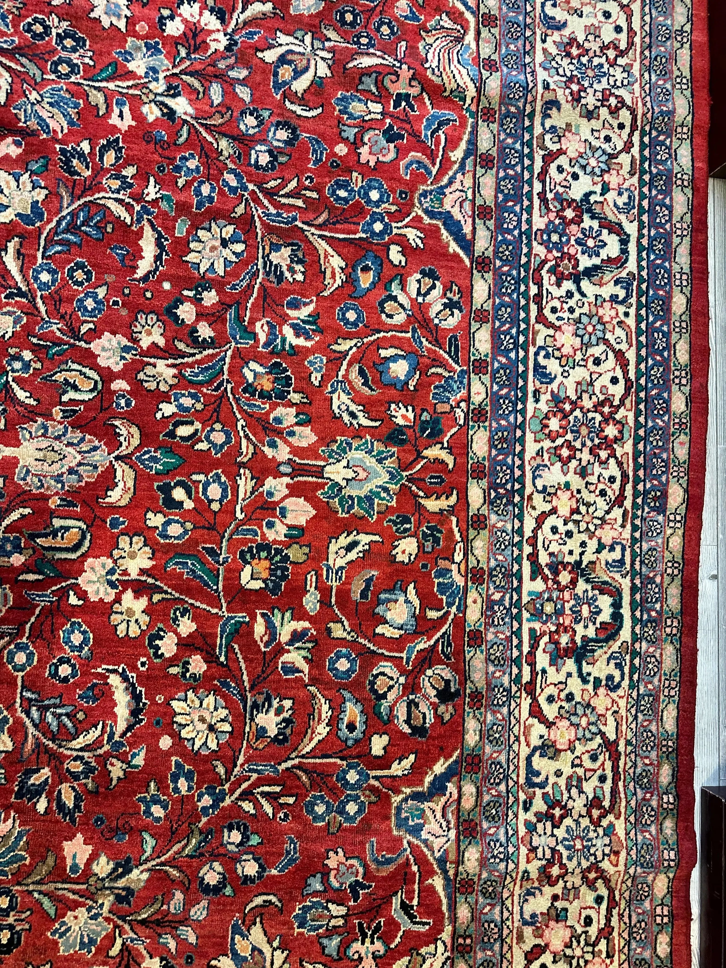 Handmade One-of-a-Kind Persian Mahal Rug - 10’ x 12’10” Rugistan
