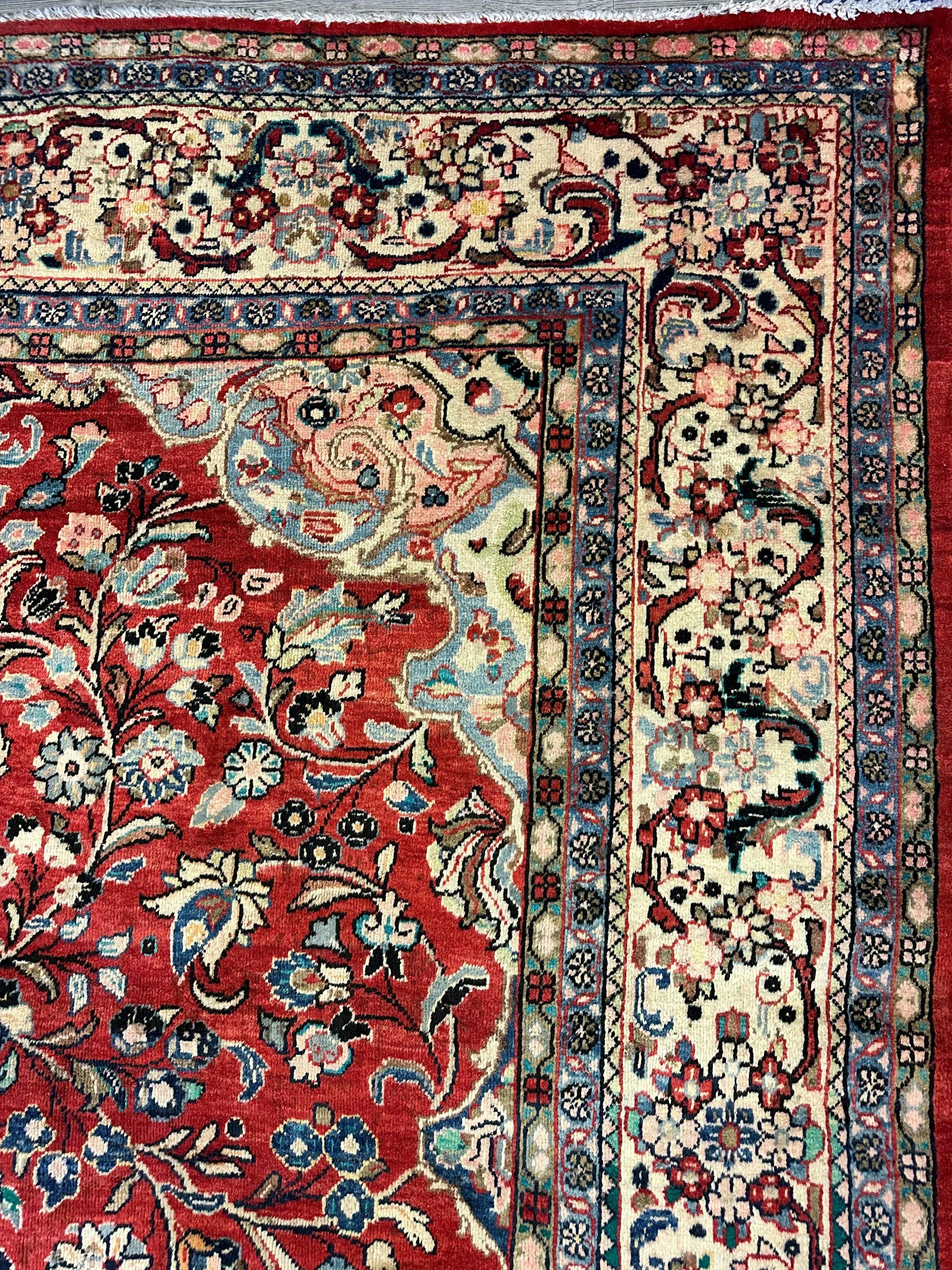 Handmade One-of-a-Kind Persian Mahal Rug - 10’ x 12’10” Rugistan