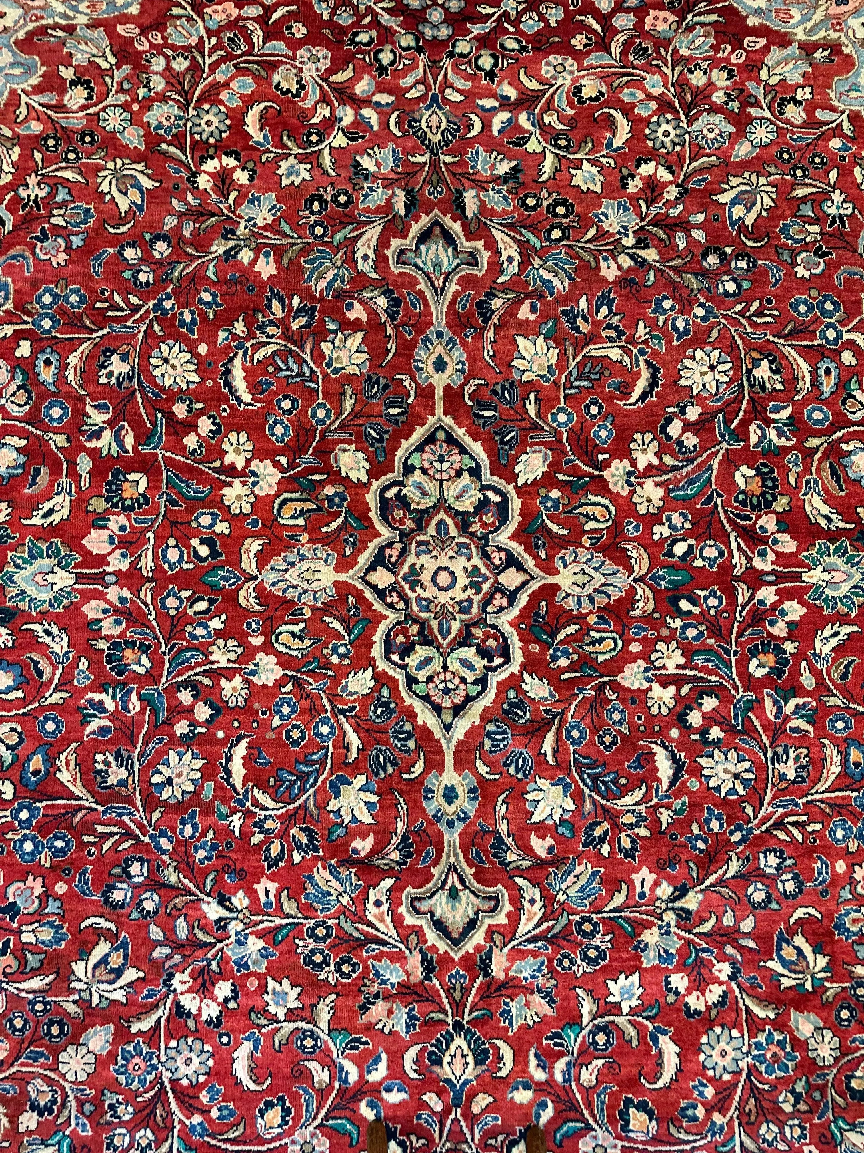 Handmade One-of-a-Kind Persian Mahal Rug - 10’ x 12’10” Rugistan
