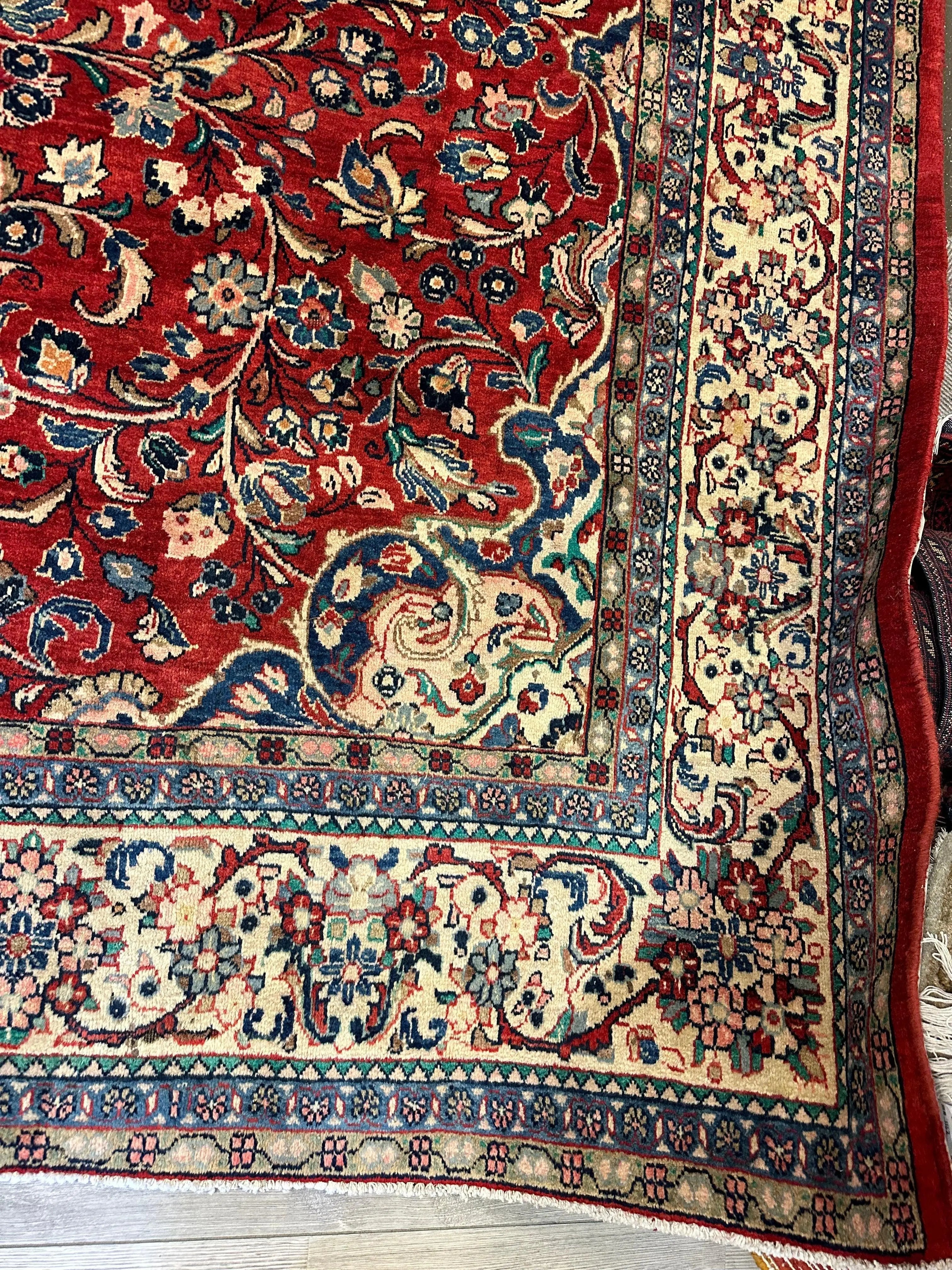 Handmade One-of-a-Kind Persian Mahal Rug - 10’ x 12’10” Rugistan