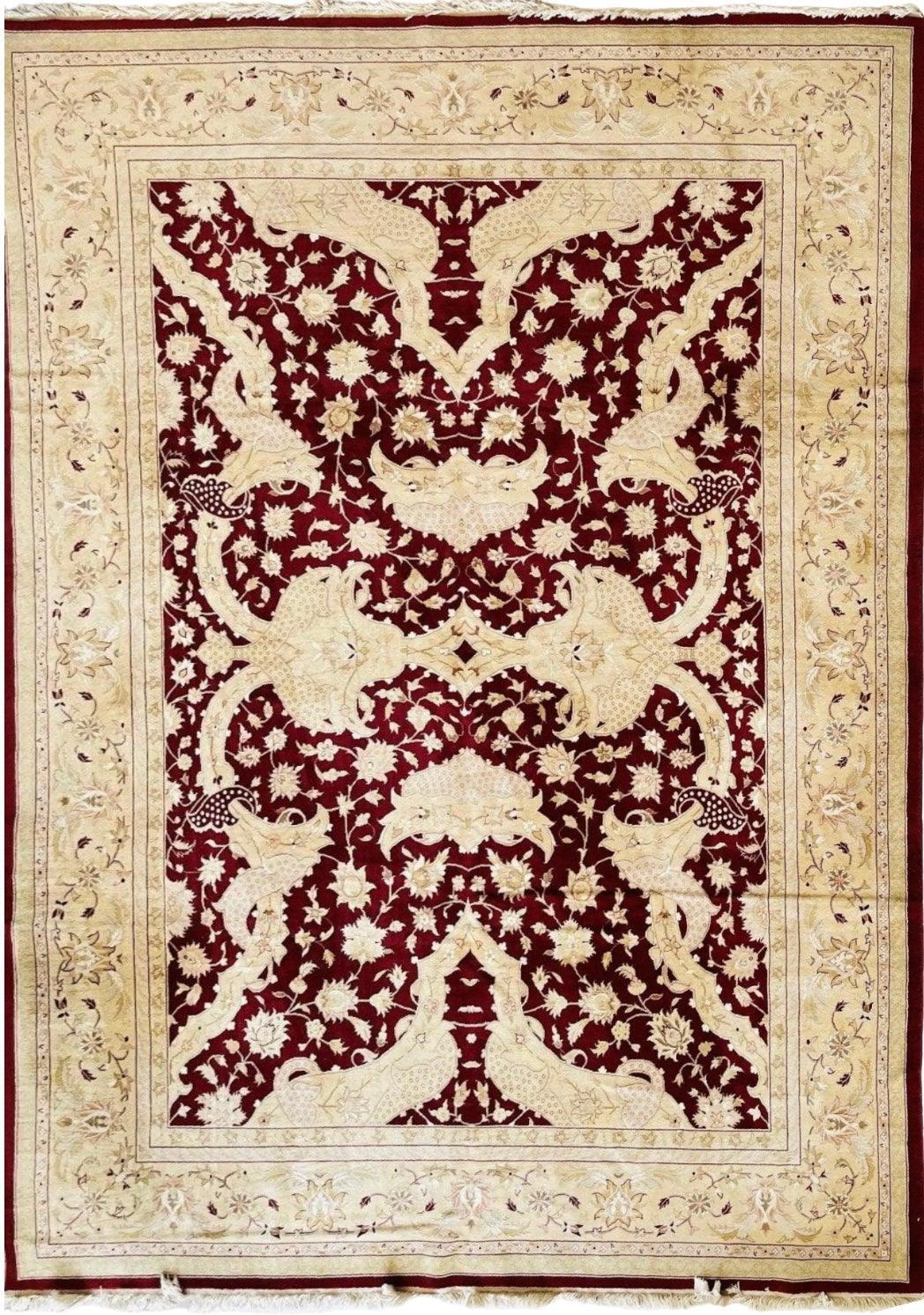 Hand-Knotted Pak-Ziegler Wool Rug – 8'7" x 11'7" – Traditional Design, Warm Earth Tones Rugistan