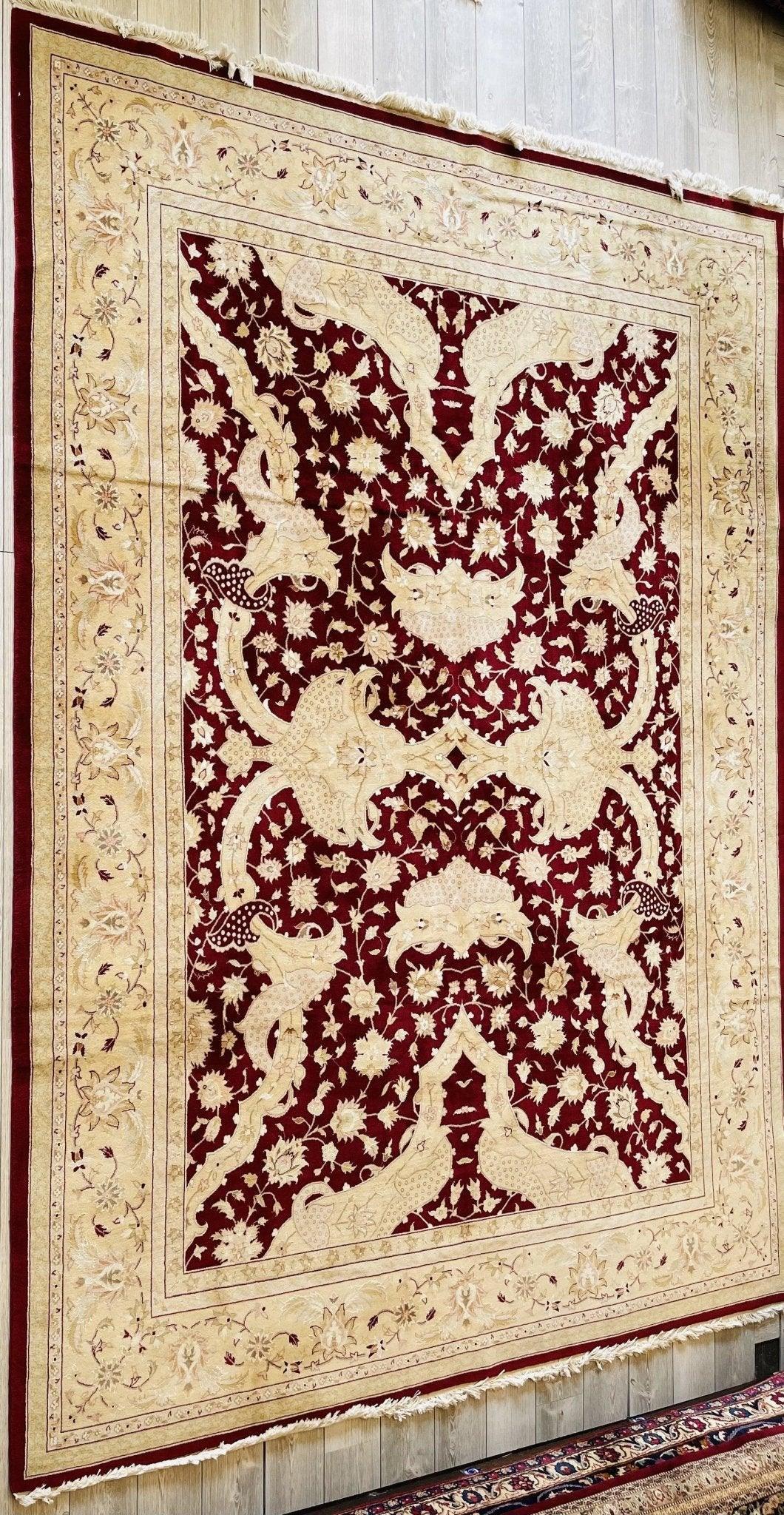 Hand-Knotted Pak-Ziegler Wool Rug – 8'7" x 11'7" – Traditional Design, Warm Earth Tones Rugistan