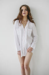 Classic Sleep Shirt in Woven Cotton Salua Lingerie