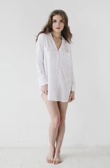 Classic Sleep Shirt in Woven Cotton Salua Lingerie