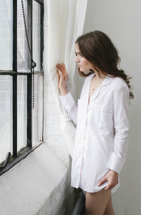 Classic Sleep Shirt in Woven Cotton Salua Lingerie