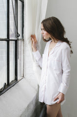 Classic Sleep Shirt in Woven Cotton Salua Lingerie