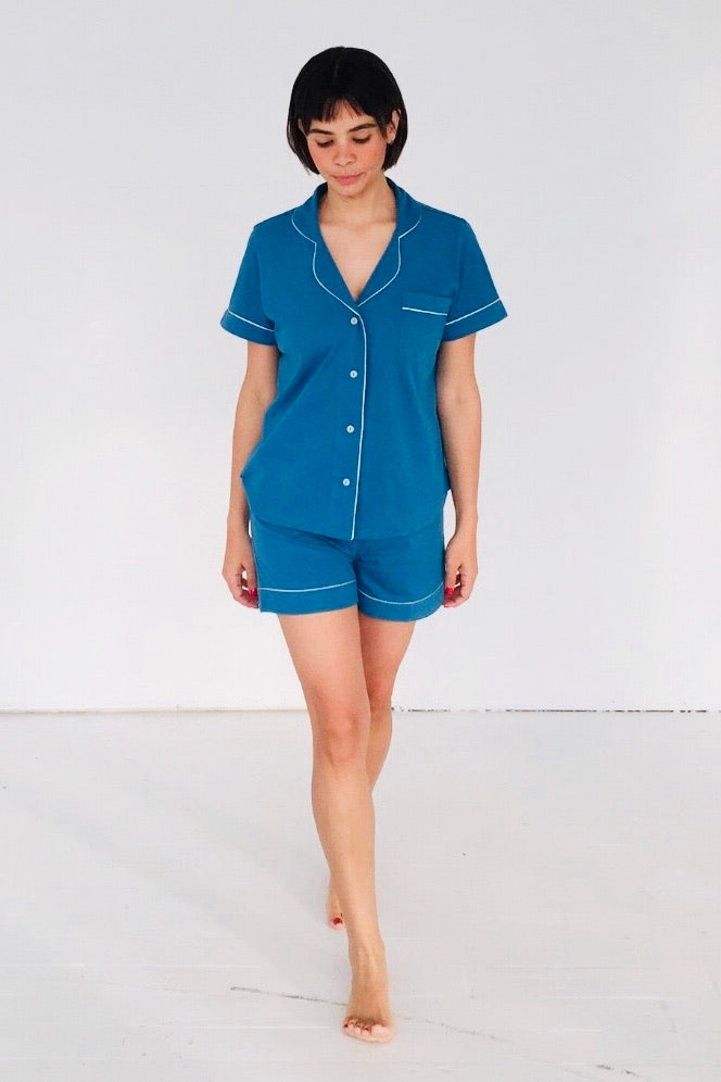 SALUA Classic Luxury Shorties Pajamas in Brushed Pima Cotton Salua Lingerie