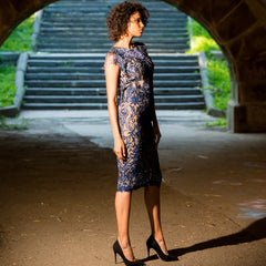 The Boat Neck Beaded Fringe Sheath Classic