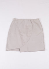 Beige wrap skirt on a white background