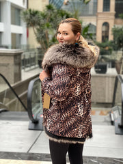 Leopard Genuine Silver Fox Fur Parka with Rabbit Fur Insulation Alaska® Outerwear Company