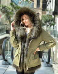 Genuine Silver Fox Fur Parka with Rabbit Fur Insulation Alaska® Outerwear Company