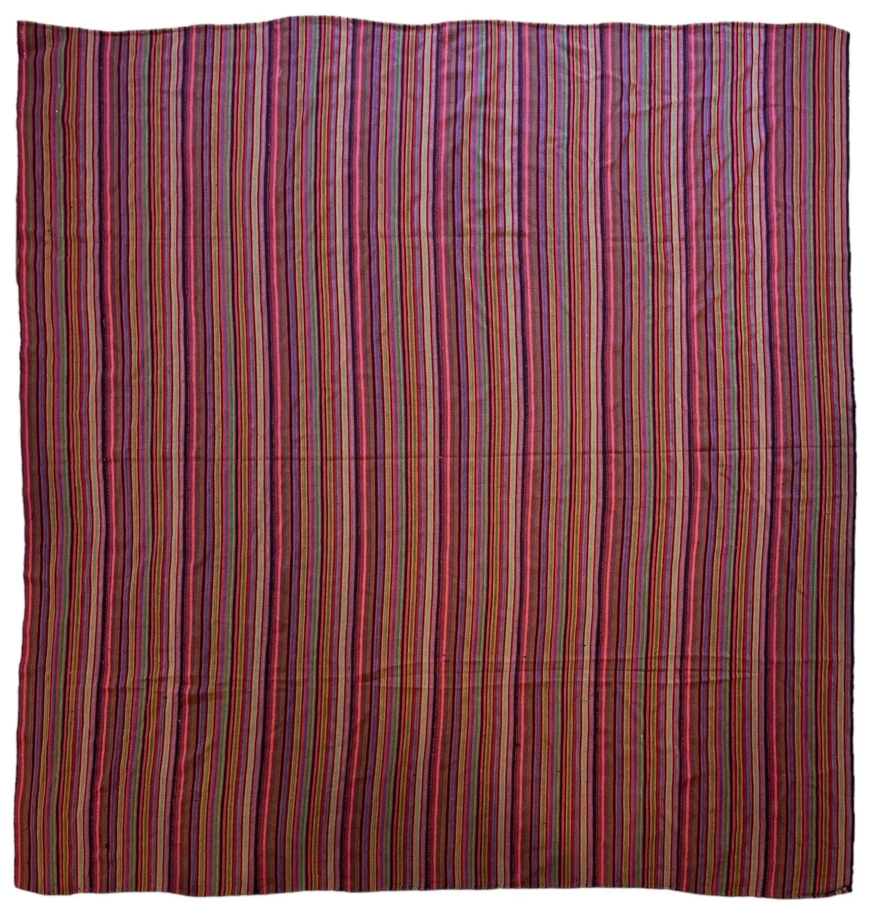 Large Antique Persian Square Rug Jajim Design 9 x 9 Ft Rugistan