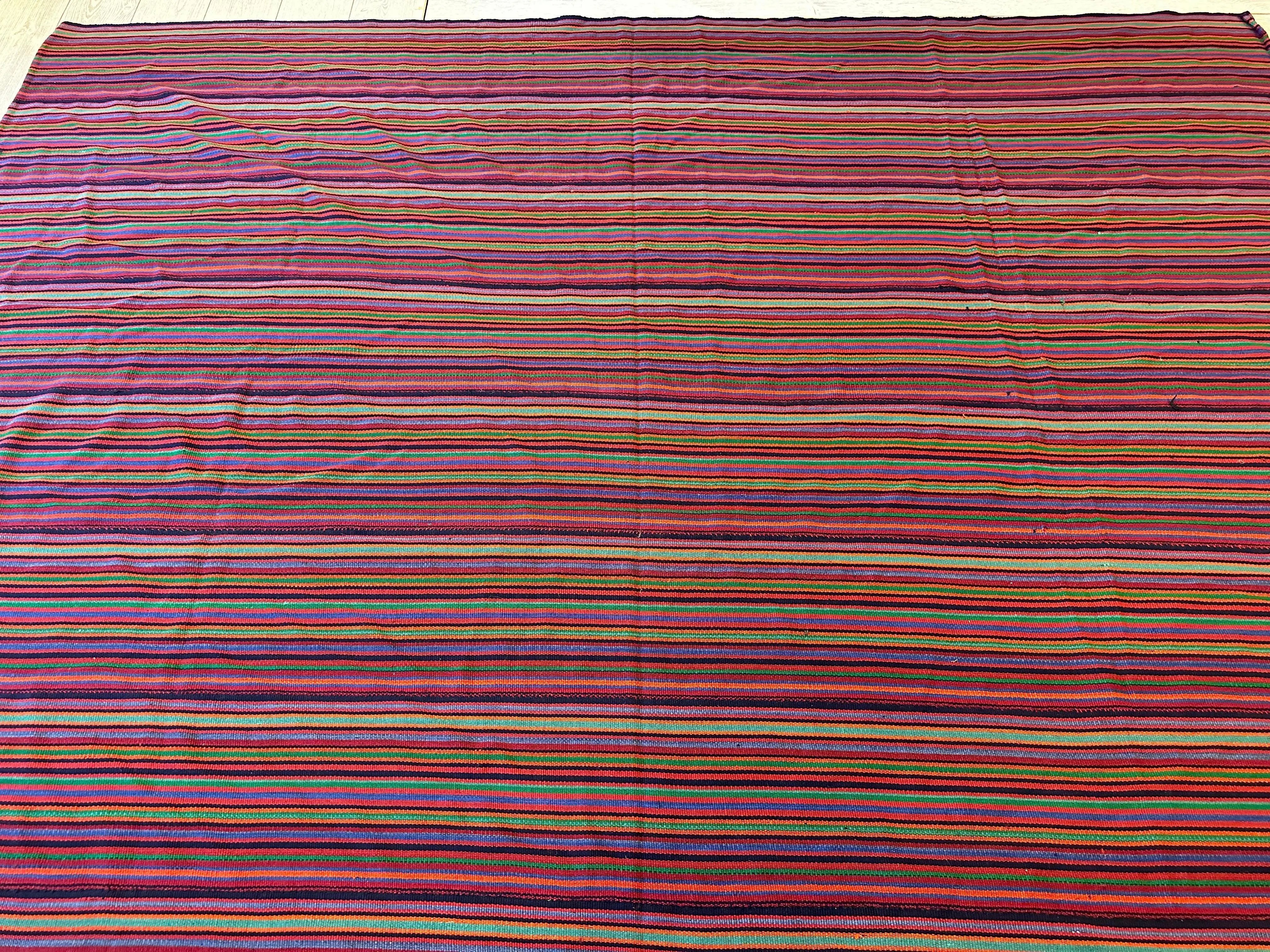 Large Antique Persian Square Rug Jajim Design 9 x 9 Ft Rugistan