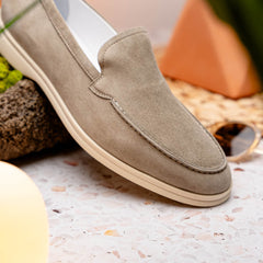 16-621-BON LIVORNO Sueded Italian Goatskin Loafer Bone