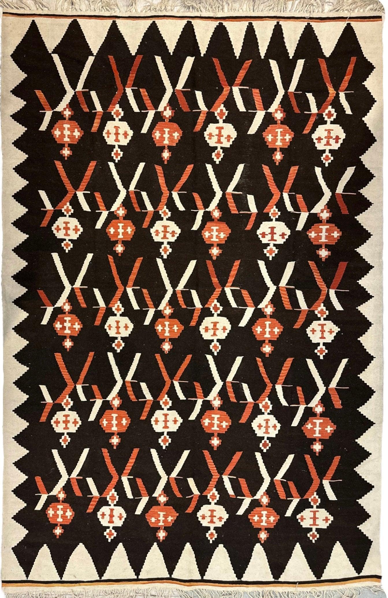 Masterpiece Large Vintage minimalistic Karabakh Kilim 7’5” x 11’ Rugistan