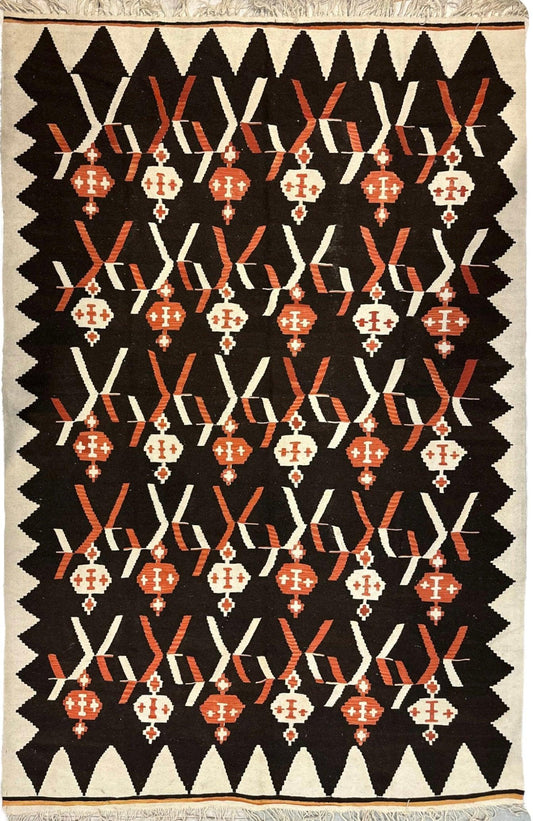 Masterpiece Large Vintage minimalistic Karabakh Kilim 7’5” x 11’ Rugistan