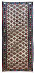 Masterpiece Vintage Persian Senneh Kilim Runner Rug 4’ x 9’ Rugistan