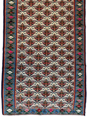 Masterpiece Vintage Persian Senneh Kilim Runner Rug 4’ x 9’ Rugistan
