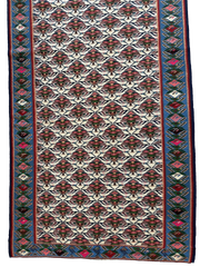 Masterpiece Vintage Persian Senneh Kilim Runner Rug 4’ x 9’ Rugistan