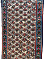 Masterpiece Vintage Persian Senneh Kilim Runner Rug 4’ x 9’ Rugistan