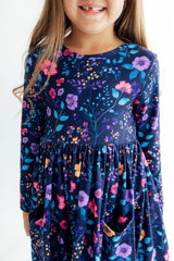 Botanical Beauty L/S Pocket Twirl Dress