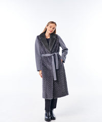 Genuine Mink Fur Rex Fur Trim Virgin Wool Coat Alaska® Outerwear Company