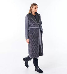 Genuine Mink Fur Rex Fur Trim Virgin Wool Coat Alaska® Outerwear Company