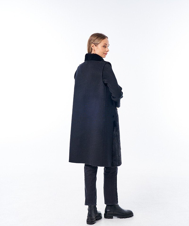 Genuine Mink Fur Virgin Wool Coat Plus Vest Alaska® Outerwear Company