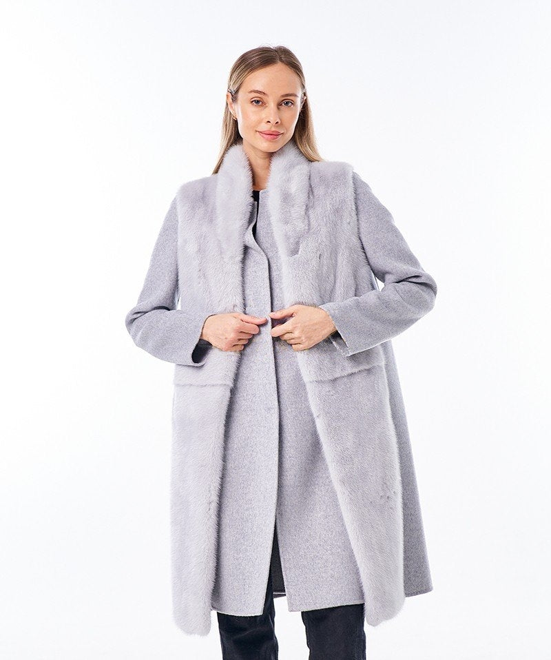 Genuine Mink Fur Virgin Wool Coat Plus Vest Alaska® Outerwear Company