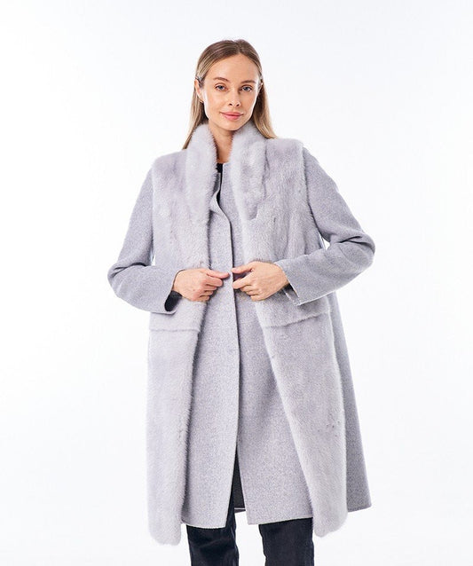 Genuine Mink Fur Virgin Wool Coat Plus Vest Alaska® Outerwear Company