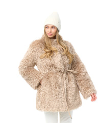 Faux Fur Coat with Leather Belt Alaska® Outerwear Company