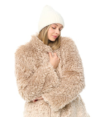 Faux Fur Coat with Leather Belt Alaska® Outerwear Company