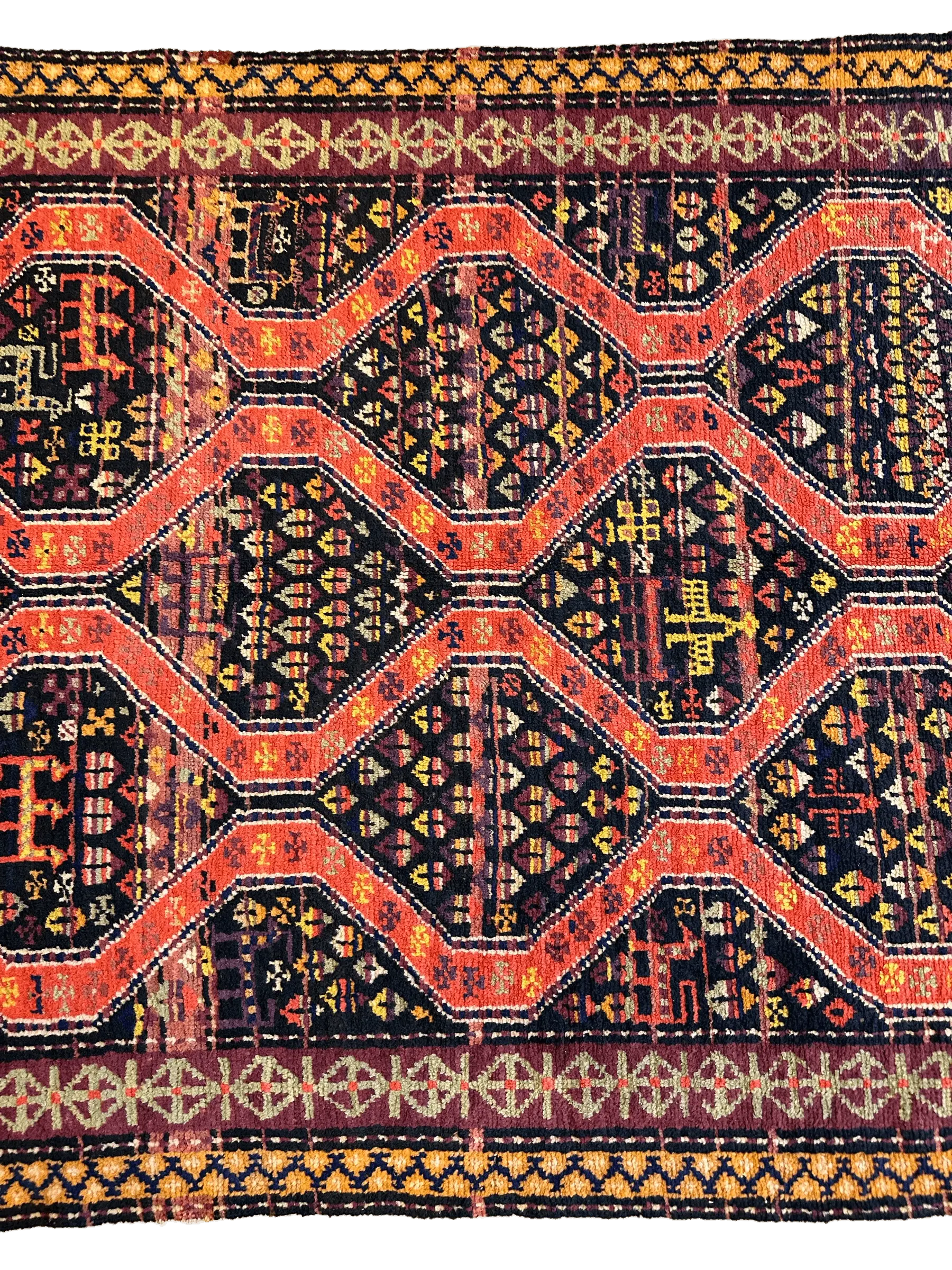 Rare Antique Handmade Caucasian Kazak Rug 4’ x 9’ Rugistan