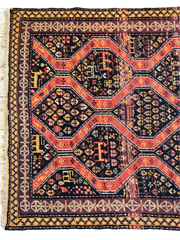 Rare Antique Handmade Caucasian Kazak Rug 4’ x 9’ Rugistan