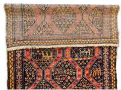 Rare Antique Handmade Caucasian Kazak Rug 4’ x 9’ Rugistan