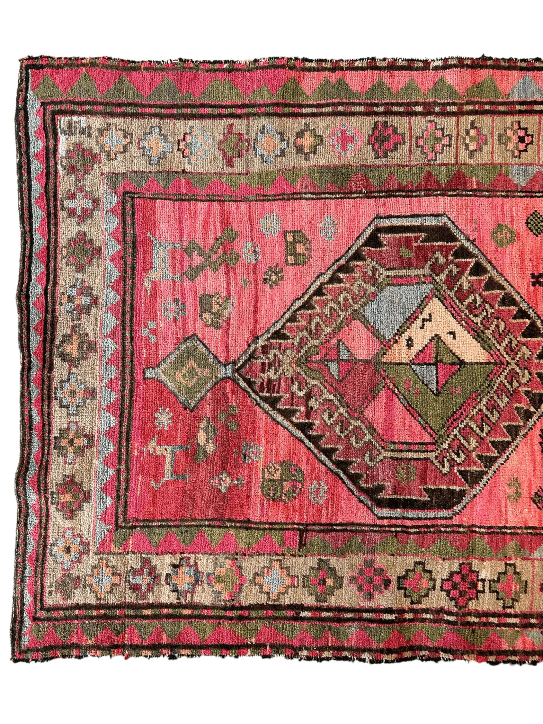 Rare Antique Handmade Caucasian Runner Rug 3’7" x 9’2" Rugistan