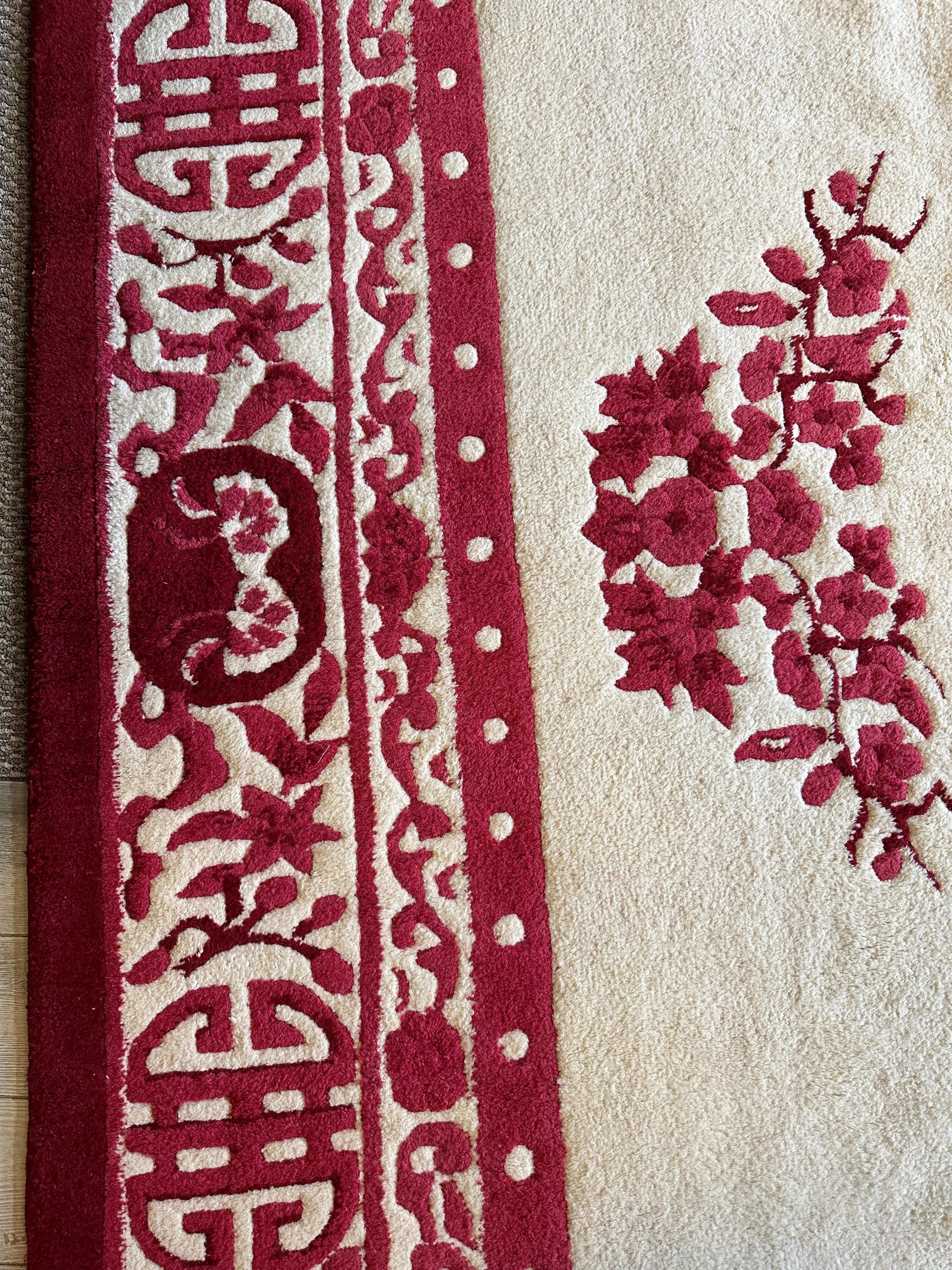 Red & Beige Chinese Art Deco Style Rug 11 x 15 Rugistan