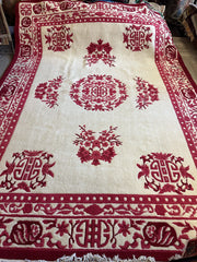 Red & Beige Chinese Art Deco Style Rug 11 x 15 Rugistan