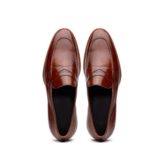 15-400-CGN ROMA Hand Burnished Calfskin Penny Loafer Cognac
