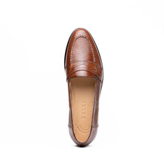 14-202-CGN ROSSI Teju Lizard Penny Loafer, Cognac