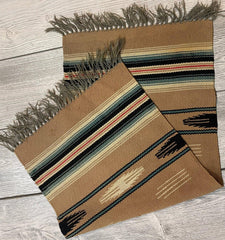 Small Mexican Hand Woven Kilim Rug 14''x30'' Rugistan